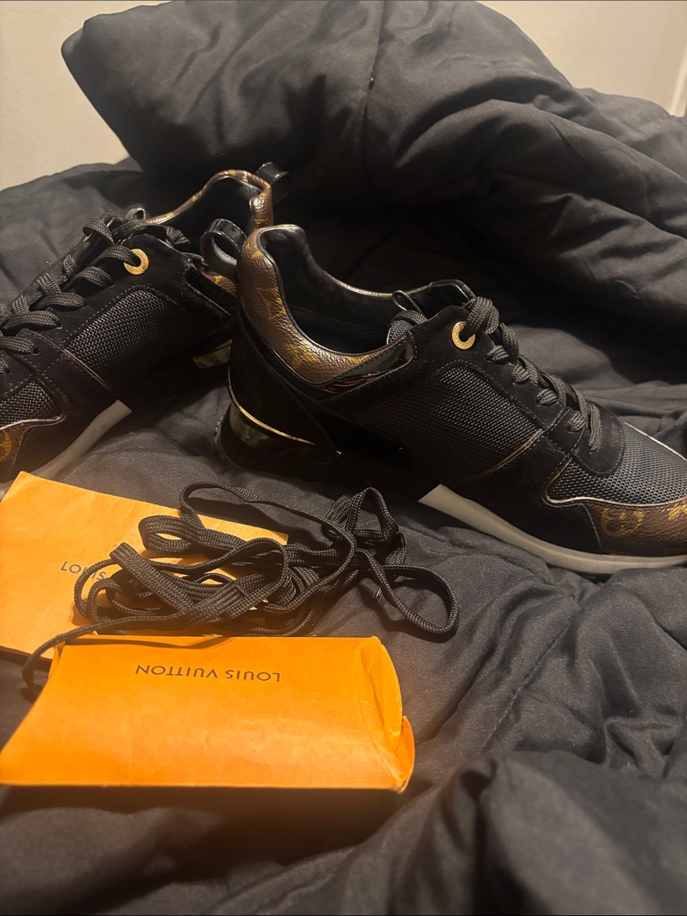 Louis Vuitton Black and Gold Women's Sneakers - Picture 5 of 5